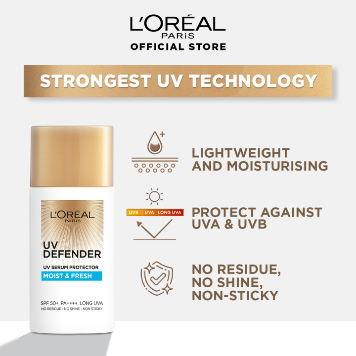 L%E2%80%99Oreal%20UV%20Defender%20Serum%20Protector%20Sunscreen%20Moist%20&%20Fresh%20SPF50+%20PA++++%2050ml%20-%20Image%204