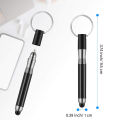 (Preorder)FONKEN 3 In 1 Touch Screen Pen Black Ballpoint Pen Stylus Keychain Capacitive Plastic Chain Ring Small Drawing. 