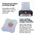 Inkjet Waterproof Vinyl Sticker | Rainbow Holographic Laser Pattern | White Matte | Comparable to Vinyl Inkjet | A4 Size Full Sheet Label | Inkjet Printers. 