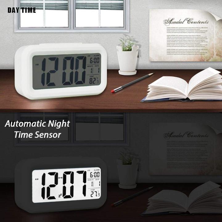 Controlable Clock Smart Optical Control LCD Clock with Automatic Sensor Backlight, Snooze ...