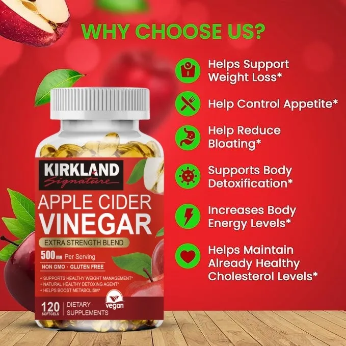 (Preorder)KIRKLAND%20Apple%20Cider%20%20Vinegar%20Capsules%20for%20Metabolism,%20Detoxification%20and%20Weight%20Loss%20for%20Beauty%20Apple%20Cider%20Vinegar%20500%20mg%20-%20Image%203