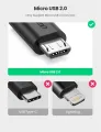 10cm Micro-USB OTG Cable /Micro USB to USB, Micro USB 2.0 OTG Cable 2 Pack On The Go Adapter Micro USB Male to USB Female for Android Tablets. 