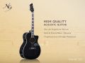 NG model  N1  40" black Cutaway Acoustic Guitar  with Tuner Pick up , Thick Sponge Bag ,Strings set , picks , L key ( Tike Na Lone Musical ). 