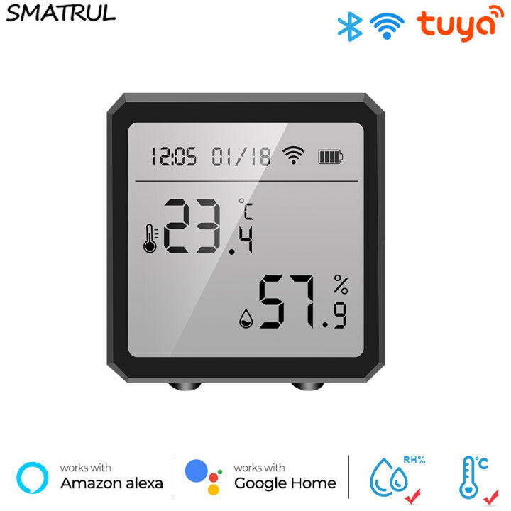 (Preorder)SMATRUL%20Tuya%20Temperature%20And%20Humidity%20Sensor,%20Wifi%20Smart%20Home%20Indoor%20Hygrometer%20Alarm%20Battery%20LCD%20Display%20For%20Alexa%20Google%20for%20Android%20IOS%20APP%20Control%20-%20Image%202