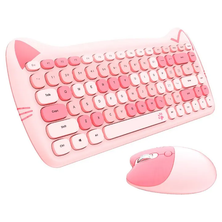 iBis_ PREMIUM QUALITY ORIGINAL GEEZER BRAND MOFII Wireless Cute Cat 84 Keys Keyboard Mouse Combo Set