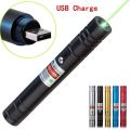 USB Plug Rechargeable Laser Green Pointer Flashlight Portable High-power Adjustable Focus Laser Pointer built-in battery. 