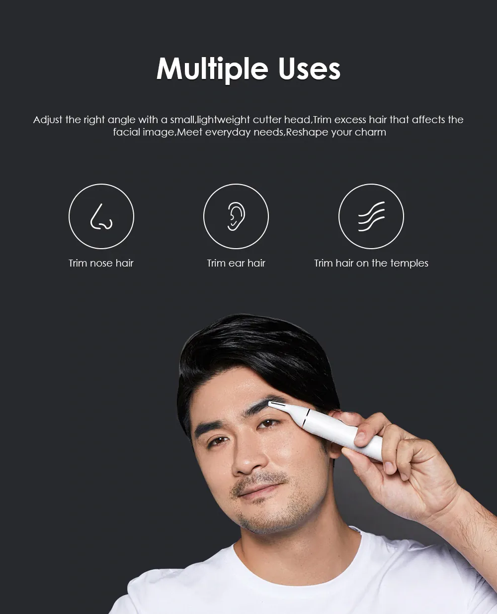 SOOCAS N1 waterproof Nose Hair Trimmer Eyebrow Clipper | Shop.com.mm
