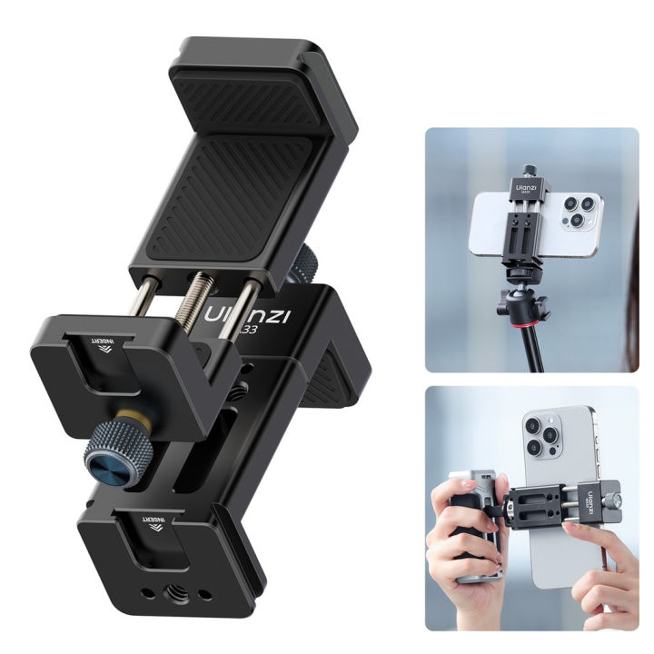 (Preorder)%20Ulanzi%20MA33%20Arca%20Swiss%20Phone%20Mount%20Quick%20Release%20Phone%20Holder%20with%20Cold%20Shoe%20Slot%20and%201/4%20Thread%20Built-in%20-%20Image%202
