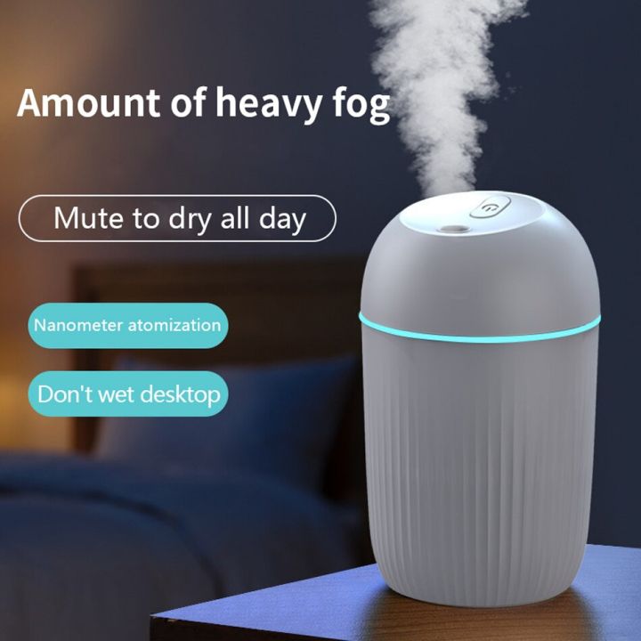 420ml Air Humidifier Silent Household Mist Maker USB Plug Aroma Diffuser Continuous/Intermittent Mode Fine Spray With Led Light