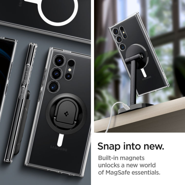 (Preorder)SPIGEN%20Case%20for%20Galaxy%20S24%20Ultra%20%5BUltra%20Hybrid%20OneTap%20Metal%20Ring%20Mag%20Fit%5D%20Hybrid%20magnetic%20case%20with%20PC%20back%20and%20soft%20TPU%20frame%20that%20prevents%20yellowing%20/%20Samsung%20Galaxy%20S24%20Ultra%20Case%20%E1%80%96%E1%80%AF%E1%80%94%E1%80%BA%E1%80%B8%E1%80%80%E1%80%AC%E1%80%97%E1%80%AC%20-%20Image%204