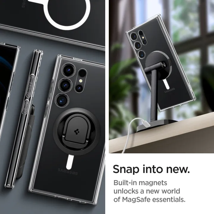 (Preorder)SPIGEN%20Case%20for%20Galaxy%20S24%20Ultra%20%5BUltra%20Hybrid%20OneTap%20Metal%20Ring%20Mag%20Fit%5D%20Hybrid%20magnetic%20case%20with%20PC%20back%20and%20soft%20TPU%20frame%20that%20prevents%20yellowing%20/%20Samsung%20Galaxy%20S24%20Ultra%20Case%20%E1%80%96%E1%80%AF%E1%80%94%E1%80%BA%E1%80%B8%E1%80%80%E1%80%AC%E1%80%97%E1%80%AC%20-%20Image%204