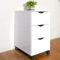 (Preorder) Ctrend 3-drawer wooden cabinet with wheels GR-011 white. 