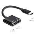 2 in 1 Type-C and 3.5mm Cable for Android Dual Aluminum Splitter. 