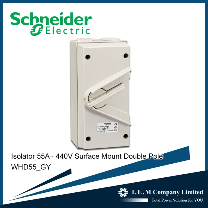 Schneider%20Isolator,%20Surface%20Mount%20Double%20Pole%20Isolating%20Switch,%20IP66,%2055A,%20440V,%20Wheatherproof%20-%20Image%202
