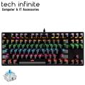 Tech Infinite JK-929 Gaming Mechanical (Blue Switch) Back Light Computer Keyboard with 87-Key - Black. 