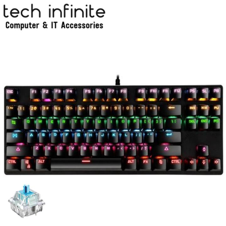 Tech Infinite JK-929 Gaming Mechanical (Blue Switch) Back Light Computer Keyboard with 87-Key - Black