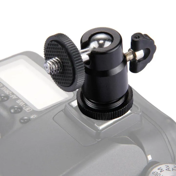 PULUZ%20PU211%201/4"%20Universal%20Screw%20Swivel%20Ball%20Head%20Hot%20Shoe%20Mount%20Adapter%20Black%20-%20Image%204