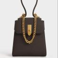 Charles & Keith Geometric Top Handle Chain -Link Bag. 