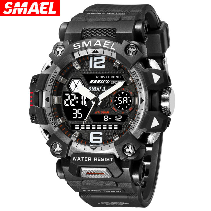 ( Preorder) Smael Quartz Watch Electronic Dual Display Waterproof 50M ...