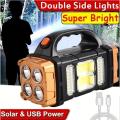 Multipurpose LED Flashlight With COB Work Light 4 Gear USB Rechargeable Torch Light Waterproof Solar Light For Outdoor (ဘက်စုံသုံး လင်းအားပြင်း လက်ကိုင်ဓာတ်မီး). 