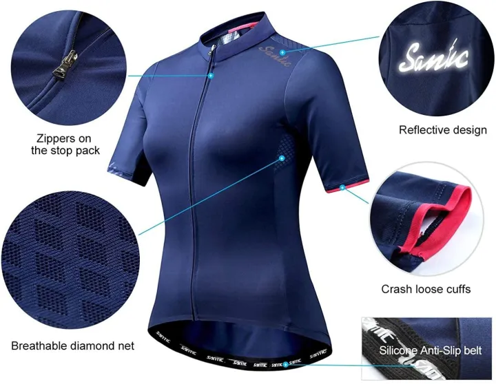(Preorder)%C2%A0Santic%20Women's%20Cycling%20Jersey%20Short%20Sleeve%20MTB%20Road%20Bike%20Bicycle%20Breathable%20Quick%20Dry%20Tops%20Shirt%20K9L2082N%20-%20Image%206