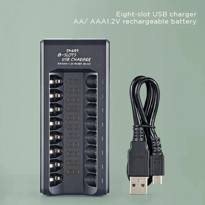 8%20Slots%20Electric%20Battery%20Charger%20Intelligent%20Fast%20Led%20Indicator%20Usb%20Charger%20For%20Aa/aaa%20Ni-mh/ni-cd%20Rechargeable%20Battery%20-%20Image%2010