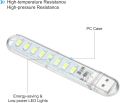 USB Night Light, 2 Pack Portable Plug-in Small LED Light Stick with 8 Lamp Beads with Touch Sensor Switch USB Light for Bathroom Bedroom Reading Sleeping Camping, White. 