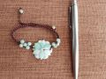 Flower jade bracelet, ကျောက်စိမ်း ပန်းပွင့်လက်ပတ်. 