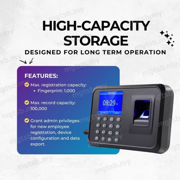 (Preorder)Thumbprint Attendance Machine Thumb Print Mesin Punch Card ...
