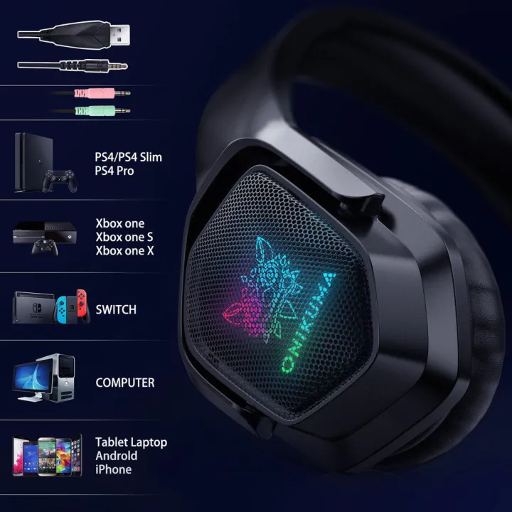 Tech%20Xtreme%20ONIKUMA%20X4%203.5mm%20USB%20Wired%20Headphone%20360%C2%BA%20Surounding%20Gaming%20Head-mounted%20Earphone%20RGB%20Luminous%20Computer%20Game%20Headset%20with%20Mic%20-%20Image%204