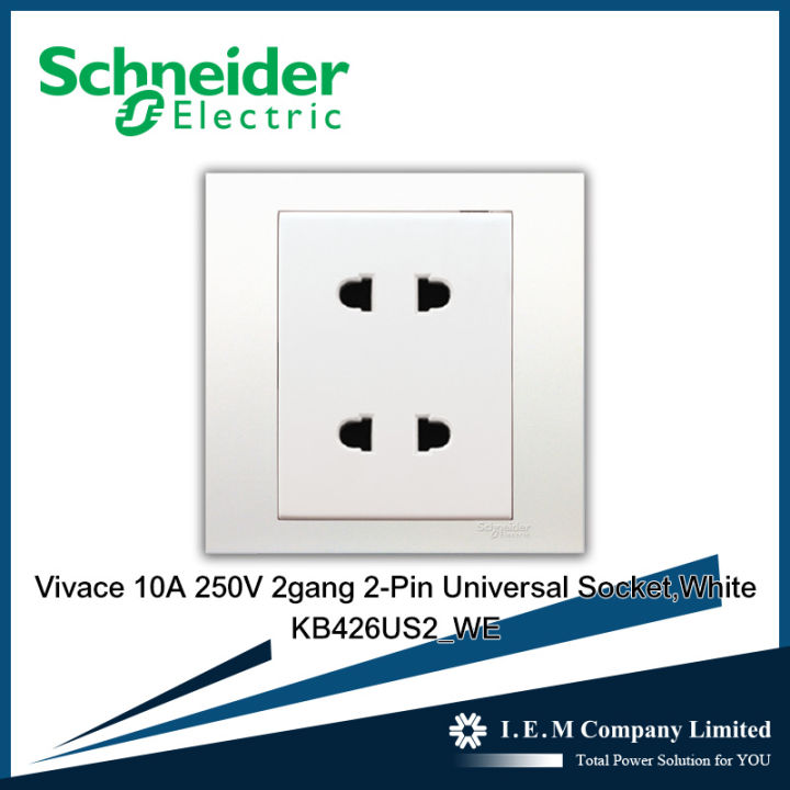 Vivace 10A 250V 2gang 2-Pin Universal Socket | Shop.com.mm