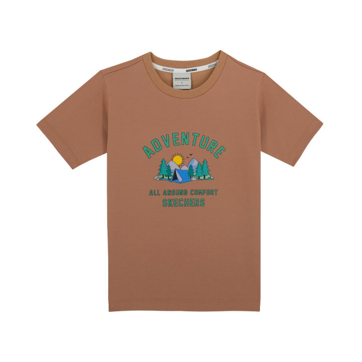 (Preorder) Skechers Skechers Boys Adventure Short Sleeve Tee - SL224B175-BRWN