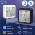 (Preorder)SMATRUL Tuya Temperature And Humidity Sensor, Wifi Smart Home Indoor Hygrometer Alarm Battery LCD Display For Alexa Google for Android IOS APP Control. 