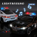 (Preorder) 	M8 BMW Car Model Alloy Police Car Toy Metal Birthday Gift For Children Light Sound Diecast Car Lovers Collection ကလေးကစားစရာအရုပ်ကား. 