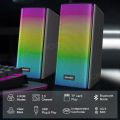 Tech Infinite E-1080 Wireless Bluetooth Speaker with RGB Light Subwoofer Speaker Stereo USB Audio Sound Box Mini Speaker for PC Gamer/Computer/TV/Phone/Laptop (Note: Need external power supply to operate). 