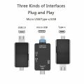 All in One Micro USB Type-c OTG TF SD Card Reader Dual Slot Flash Memory Card Adapter. 