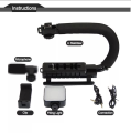 Tech Infinite AY-49U U Shaped Video Making Stabilizer Kit with 36LED Light, Microphone Tripod Kit Camera Gimbal for Outdoor Video Camera Accessories C Shape Stabilizer for DSLR Mobile Phones. 