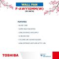 Toshiba Wall Fan F-AWY10MM(W) /16inches. 