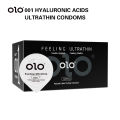 OLO Black Condom, Ultra Thin 0.01mm [size 52 mm] [10 pieces / box]. 