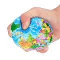 World Map Earth Globe Soft Squeeze Foam Sponge Ball Hand Wrist Exercise Anti-Stress Relief Ball. 