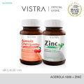 (Preorder)( C + Zine Set 2 bottles ) VISTRA Acerola Cherry 1000 mg & Citrus Bioflavonoids Plus - Vistra Acerola Cherry 1000 mg. & Citrus Bioflavonoids Plus (45 tablets) + VISTRA Zinc 15mg (45 caps) - Vistra Zinc 15 mg. (45 tablets) Pack of 2 bottles. 