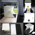 Action Pro Portable Mini Photo Studio 23 x 23cm Led Lighting Studio Box, Foldable Light Box with White , Grey and Black Drop. 