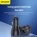 (Preorder) Awei C-825/C-822 18W Mini Car Charger, PD QC 3.0, 2 USB-A/Type-C Ports, Alcomm Quick Charge, iPhone 12, Xiaomi, Huawei, Universal Devices. 