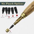 DIY Hand Craft Multi-function Puncher 6-Different Size of Punch Hole Automatic Book Drill School Office Household Shop Use Puncher Tool Set. 