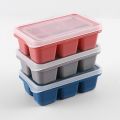 6 Grid Food Grade Ice Cube Maker Mold With Lid (3 pcs). 