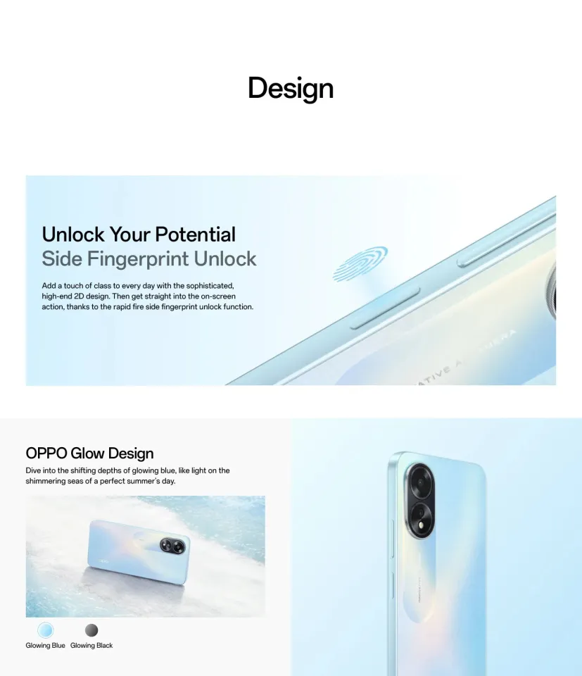OPPO A18 Dual-SIM Smartphone, Camera, 6.56'' Display, 90HZ LCD, 5000mAh, 4GB RAM ( 4 RAM Expansion possible) 128GB ROM (Expansion to 1TB), IP Rating