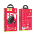 Hoco N18 Phenomenon 65W three-port (2C1A)GaN charger set(Type-C to Type-C). 