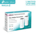 (Preorder) TP-Link Deco E4 AC1200 Whole Home Mesh WiFi 1 box 2 devices 10/100 Mbps ports 2 channels WiFi signal extender lifetime warranty. 