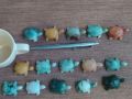 Jade turtle medium size 3 pc set,  ကျောက်စိမ်း လိပ်အလတ် ၃ ကောင်တွဲ၊. 
