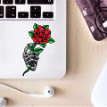 Skeleton Hand Holding Rose Sticker - 5 Pcs Set | Laptop Sticker | Car Sticker | Phone Sticker | Waterbottle Sticker | Wall Sticker | Die Cut Sticker| Waterproof Sticker. 
